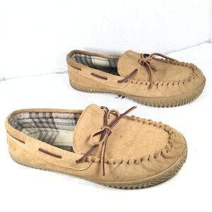 George Trapper Men's Leather Slippers Tan Size 7-8